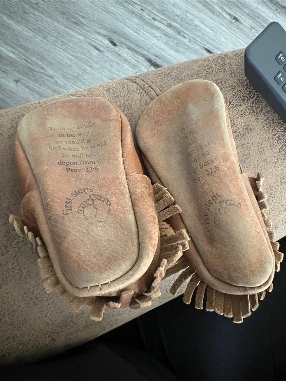 Kids first steps Brown Fringe Moccasin Booties - Soft Slip-On Shoes